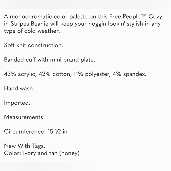 NWT Free People Cozy in Stripes Beanie - Picture 4 of 4